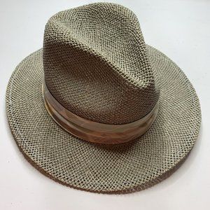 Triangle Headwear Florida Beige Straw Sun Fedora Hat